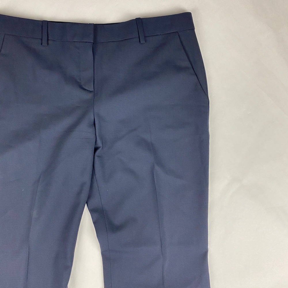 Theory Pants Women's Size 10 Max C3 Sevona Trouser Blue Wool Stretch - Flaw - Picture 3 of 16